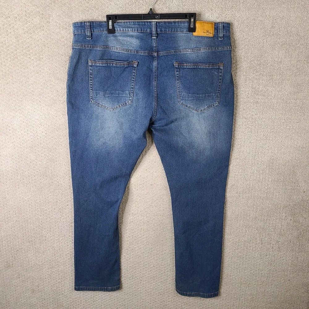 Smith & Mills Denim Jeans Mens 44x32 Blue Stretch Slim Straight Cotton Blend‎